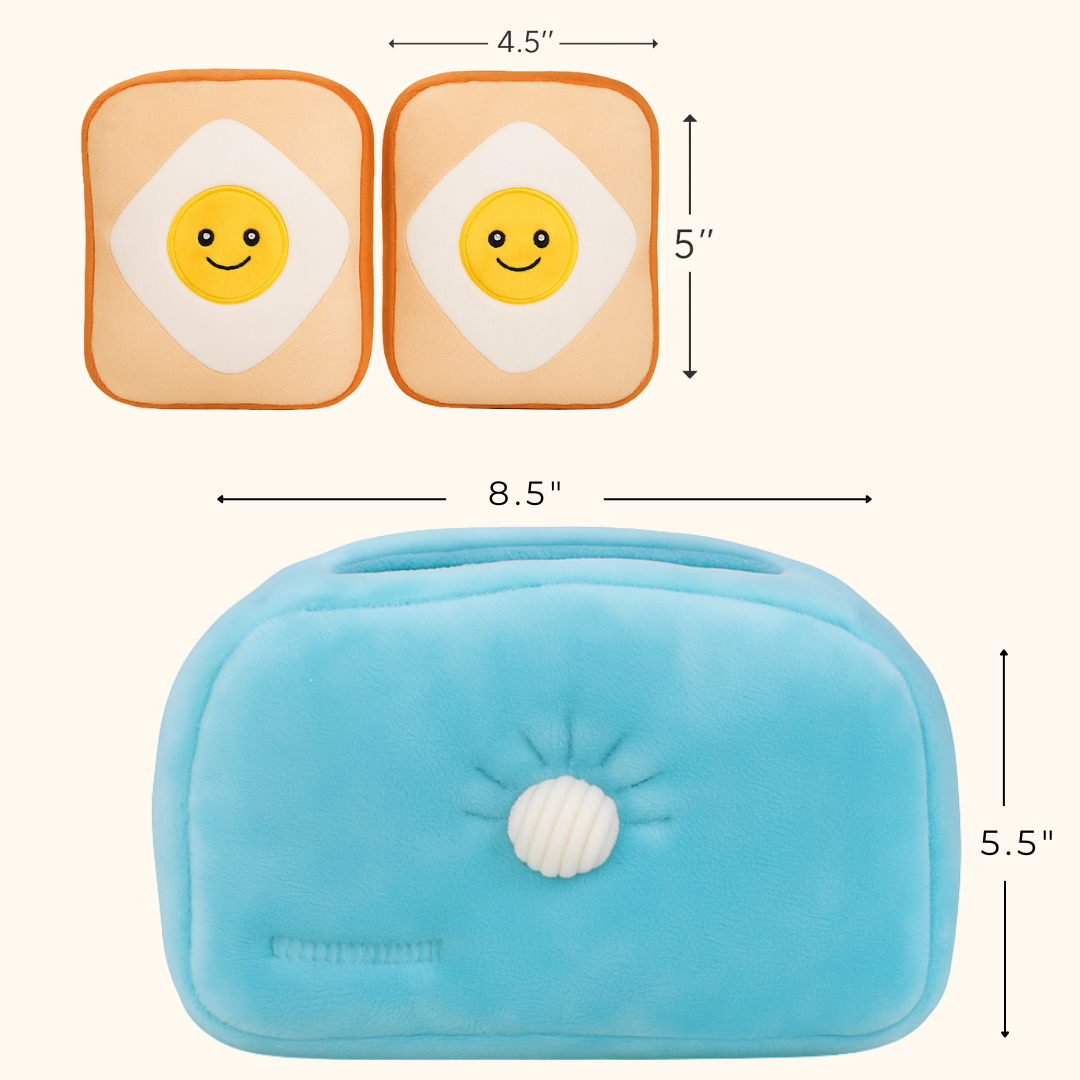Toast & Treat 3-in-1 Interactive Set – Crinkle, Squeak & Hide-and-Seek Enrichment Dog Toys